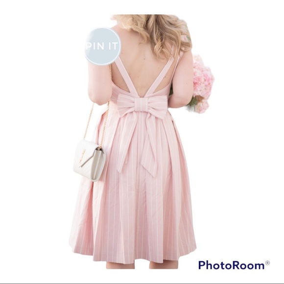 GAL MEETS GLAM Samantha Slub Stripe Fit & Flare Midi Dress, size10 - Picture 4 of 12